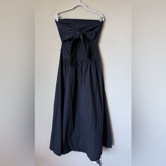 ST. AGNI Gathered Maxi Black Dress Strapless Tie Back Size XS - Picture 12 of 15